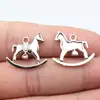 21x17mm 1.7g Colgante Caballo Mecedora Plata Antigua Colgante Caballo de Madera Fabricante Venta al por Mayor Accesorios DIY