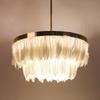 Lámpara de araña de plumas led creativa posmoderna nórdica directa de fábrica lámparas de plumas para hotel club sala de estar dormitorio