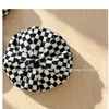 Chapéu Infantil Personalidade Nicho Boina Xadrez Menina Bebê Estilo Coreano Boina de Pintor Outono Inverno Moda Tendência Criança