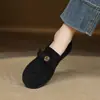 Zapatos Talla Grande 33-43 Mocasines Camelia de Tacón Bajo 2026 Nuevos Zapatos para Mujer Zapatos Planos Retro Británicos para Mujer