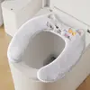 Funda de Asiento de Inodoro de Felpa en Forma de U, Universal para Todas las Estaciones, Cojín de Asiento de Inodoro Casero Semi-Adhesivo Venta al por Mayor