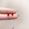 Nuevo Estilo de Aretes Pequeños y Exquisitos con Forma de Calabaza con un Hermoso Significado, Aretes de Diseño de Nicho de Moda para Mujer