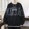 Sudadera con Capucha Falsa de Dos Piezas para Hombre, Estilo Nuevo de Primavera y Otoño, Moderna, Holgada, Capa Interior, Capa Base Pesada, Para Adolescente, Cuello Redondo, Manga Larga, Hombre