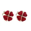 Pendientes Rotatorios de Trébol de Cuatro Hojas Personalizados de Celebridades de Internet para Mujer, Pendientes Nuevos de Moda Simples y Compactos, Accesorios de Oreja de Celebridades de Internet Coreanas