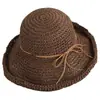 Sombrero de Paja para Mujer Verano Fresco Protector Solar Artístico Sombrero de Sol Coreano Playa Marítima Sombrero de Viaje Todo Fósforo Sombrero de Sol