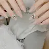 Unhas Cat-Eye Usáveis Tendência do Tiktok, Estilo Curto, Feitas à Mão com Acabamento de Luxo, Unhas Postiças Usáveis Atacado