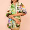 Europeu e americano transfronteiriço 2024 nova estação independente AliExpress casual moda camisa impressa cardigan temperamento vestido versátil