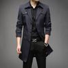 Rompevientos para hombre Marca de moda Chaqueta de hombre de longitud media Hombre Casual de negocios Solapa Color sólido Moda para hombre 2022 Primavera Nuevo