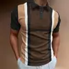 Estação Independente UE Transfronteiriça masculina novo POLO3D impressão digital casual de negócios manga curta gola lapela POLO
