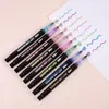 Bolígrafo de doble línea Amazon transfronterizo color pluma de escritura a mano pluma metálica pluma de contorno marcador fluorescente de 36 colores para pintar a mano