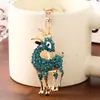 Llavero de cabra tridimensional de diamantes completos, colgante de animal con pedrería multicolor, accesorio para bolso de mujer, pequeño regalo creativo y exquisito