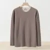 Ropa interior sin costuras de terciopelo de doble cara de peso pesado para hombre, traje de invierno cálido de lana y seda de morera, camiseta de manga larga, ropa de otoño y pantalones largos