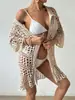 Cubierta de playa transfronteriza europea y americana para mujer, encaje de punto, vacaciones en la playa junto al mar, bordado para mujer, hueco, ganchillo, solapa, cubierta