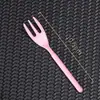 Garfos Plásticos Descartáveis de Três Pontas para Acampamento, Frutas, Chá, Bolo, Chá de Leite, Lanches, Doces, Lojas de Corte de Frutas, Grau Alimentício