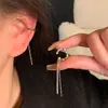 Pendientes Largos con Borlas Trenzadas de Viento Frío para Mujer, Nuevo Clip para Hélice Ósea de Oreja Otoño e Invierno, Pendientes Sencillos de Moda