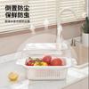Cesta de Drenaje Extensible de Doble Capa Cesta para Verduras de Cocina Lavabo para Lavar Verduras Drenaje Hogar Sala de Estar Frutero Cesta de Drenaje para Fregadero