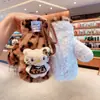 Luvas de Pelúcia de Gato com Estampa de Leopardo para Mulheres, Luvas Grossas de Inverno com Cordão para Pendurar no Pescoço para Meninas, Luvas à Prova de Frio para Ciclismo para Crianças de 3-6 Anos