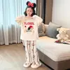 Conjunto de pijama de manga larga de imitación de algodón lindo para primavera y otoño, ropa para el hogar para padres e hijos, para niñas y niños de 15 años