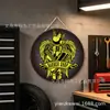 Decoración Pintura Tienda de Barbería Gótica Oscura Patrón de Calavera Personalizable Pintura de Placa de Estaño Planchuela 20/30cm