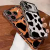 Funda Creativa para Teléfono Móvil Apple 17/18 Promax con Pintura UV y Micro-Relieve Patrón de Vaca Funda Anticaídas para iPhoneair