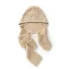 Gorro de punto simple de cachemira de color liso para Otoño/Invierno 2026 con protección para orejas y cuello, estilo coreano, versátil para mujeres