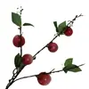Nueva simulación de habitación de manzana sala de estar decoración decoración fruta falsa accesorios para fotografía flor artificial fruta con hoja manzana de simulación