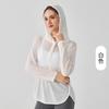 Blusa de yoga ligera y transpirable con capucha, chaqueta ajustada de manga larga que cubre el vientre, traje de yoga holgado para correr y fitness, para mujer, otoño