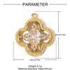 Corazón Francés Zirconio Trébol de Cuatro Hojas Colgante DIY Acero Inoxidable Collar Robot Femenino Accesorios de Joyería Acero de Titanio