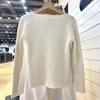 Suéter de punto de manga larga con cuello en V estilo BM, suéter interior cálido, sencillo y combinable, de color liso, para mujer