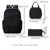 Novo Estilo Conjunto de Mochila Escolar de Tecido Oxford para Alunos do Ensino Fundamental e Médio, Mochila + Lancheira + Estojo, Pedido Mínimo de Uma Peça