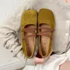 Sapatos Femininos Mary Jane Retro de Camurça com Cadarço 2026 Outono Novo Sapatilhas de Bico Quadrado Estilo Confortável de Calçar