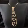 Atacado direto da fábrica colar de gravata com strass acessórios para vestido de noiva moderno colar de gola de moda feminina em formato de coração