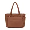 Nova Bolsa Tote Simples para o Dia a Dia Grande Capacidade Feminina com Múltiplos Compartimentos Bolsa de Mão para Viagem Bolsa Tote Macia Portátil de Ombro Único