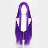 Peluca Pelo Largo Liso Cosplay Universal Raya Media Pelo Largo Liso de Colores Tocado 100cm Anime Hombres y Mujeres Cos