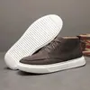 Novos Tênis de Cano Alto, Sapatos Casuais de Couro, Sapatos de Trabalho para Exterior em Couro Genuíno, Solas Macias Versáteis, Leves, Estilo Old Money, Confortáveis, Sapatos Masculinos