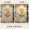 Porta de Entrada Voltada para a Árvore da Fortuna, Pintura Decorativa para o Hall de Entrada, Arte de Parede para Corredor Estilo Chinês Novo, Pintura de Parede Luminosa Tridimensional de Luxo Leve