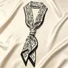 Lenço de Seda Estreito Longo Primavera e Outono Versátil Feminino 2023 Pied-de-poule Profissional Decorativo Pequeno Lenço Faixa de Cabelo Gravata de Bolsa Lenço