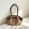 Bolsa Tote Poá Retrô, Bolsa de Ombro para o Trabalho, Bolsa Grande de Alta Capacidade, Bolsa de Ombro Versátil Feminina para o Dia a Dia