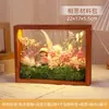 Porta-Retrato com Flores Secas Tridimensional Oco Feito à Mão Porta-Retrato com Flores Preservadas Pacote de Material DIY Acrílico com Luzes Estrutura de Exibição em Madeira Maciça