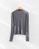 Suéter de Punto sin Costuras con Textura de Espiga 100% Lana Merino Lavable a Máquina para Mujer, Prenda Base de Manga Larga para Otoño e Invierno