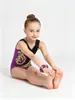 Trajes de gimnasia personalizados transfronterizos, tops de manga corta para niñas, varios estilos para niñas, ropa de aeróbics y danza, ropa transpirable de verano para entrenar para niñas