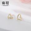 Pendientes de plata de ley S925 con forma de corazón, diseño de corazón, estilo coreano, con diseño de corazón, de Ganjia