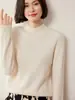 Suéter tipo jersey de punto con hombro raglán, holgado y ajustado, de cachemira, cuello alto simulado, otoño e invierno, grueso, ajustado, básico holgado