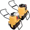 Rodillo compactador de acero de doble rueda manual, Compactador vibratorio de rueda de acero de 450 mm de ancho, Compactador vibratorio de suelo para relleno de zanjas