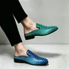 Sapatos de Couro Masculinos para Casa Plus Size 40-50 Verão Meio Fechados Sandálias Sapatos Preguiçosos Masculinos