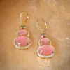 Pendientes de Colgante de Calabaza con Zirconia Bañados en Oro Real de 14K Nuevos Pendientes de Nicho Chinoiserie Lujo Accesible Pendientes de Gama Alta
