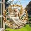 Placa Suspensa de Disco Acrílico Plano Criativa Transfronteiriça com Imagem de Beleza de Conto de Fadas Fantasia de Princesa, Decoração de Janela Apresentadora de Sol, Placa de Varanda