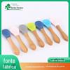 Fábrica de Origem produtos de madeira Colher de silicone infantil colher com cabo de madeira talheres faca garfo cabo de bambu