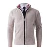2025 Comércio Exterior Amazon Outono e Inverno Suéter Cardigan Masculino com Lã, Gola Alta, Tricô Grosso Cor Sólida Jaqueta Roupa Masculina