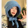Sombrero de Lana Tejido a Crochet Hecho a Mano para Mujer 2025 Nuevo Invierno Peludo Cálido Adelgazante para la Cara Sombrero de Punto Sombrero de Cubo